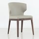 preview thumbnail 2 of 8, Cabo Mid-century Modern Faux Leather Wingback Chair with Solid Wood Base - Wood Base