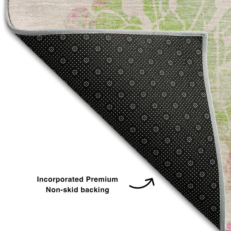 Premium Washable Super Soft Floral Whimsy Mayfield Rug