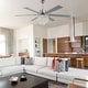 preview thumbnail 9 of 18, Cusp Barn 65" Ceiling Fan with Light and Remote,Modern Gorgeous Crystal Light Fixture,Silent Reversible Motor Fan Light,6-Speeds