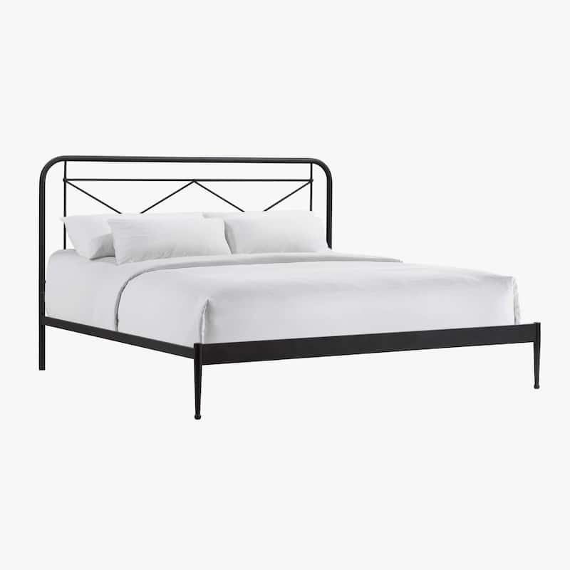 Intercon Vintage Metal Panel Bed, Black - King
