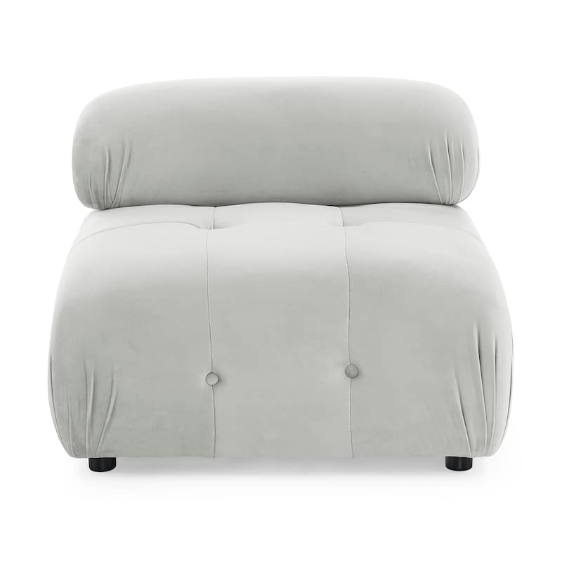 93" Velvet Modular Sectional Sofa with Button Tufted Design, Reversible Ottoman and DIY Combination