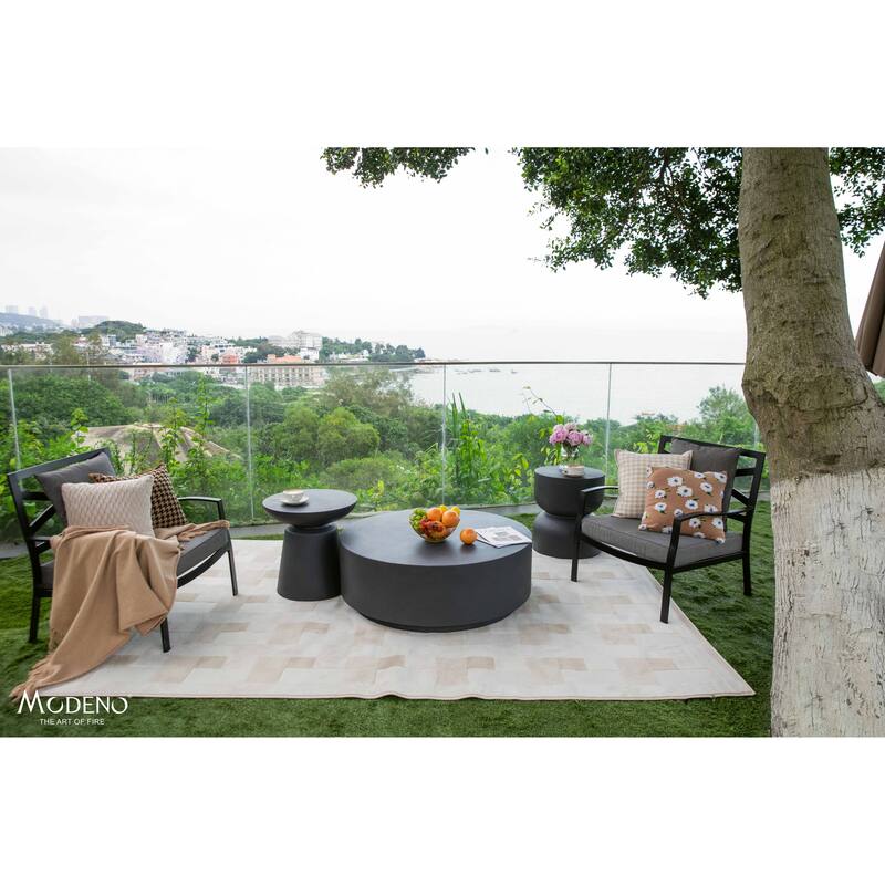 Elementi Home Rome 40" Round Concrete Coffee Table