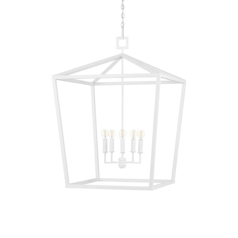 Currey & Company Denison White Large Chandelier - 41"h x 26"w x 26"d