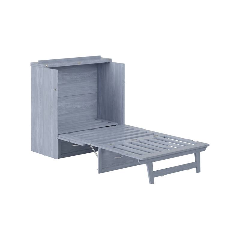 AFI Northfield Murphy Bed Chest with 6" Mattress, Storage Drawer & Built-In Charger