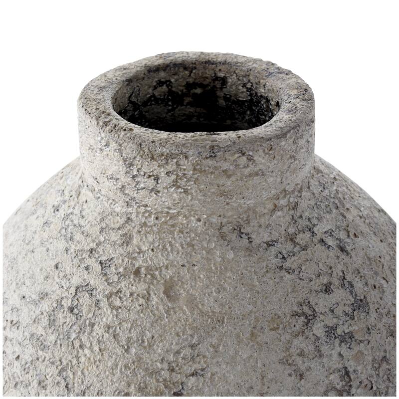 Ceramic Handmade Antique Style Textured Decorative Vase - Beige - Roche River Decor