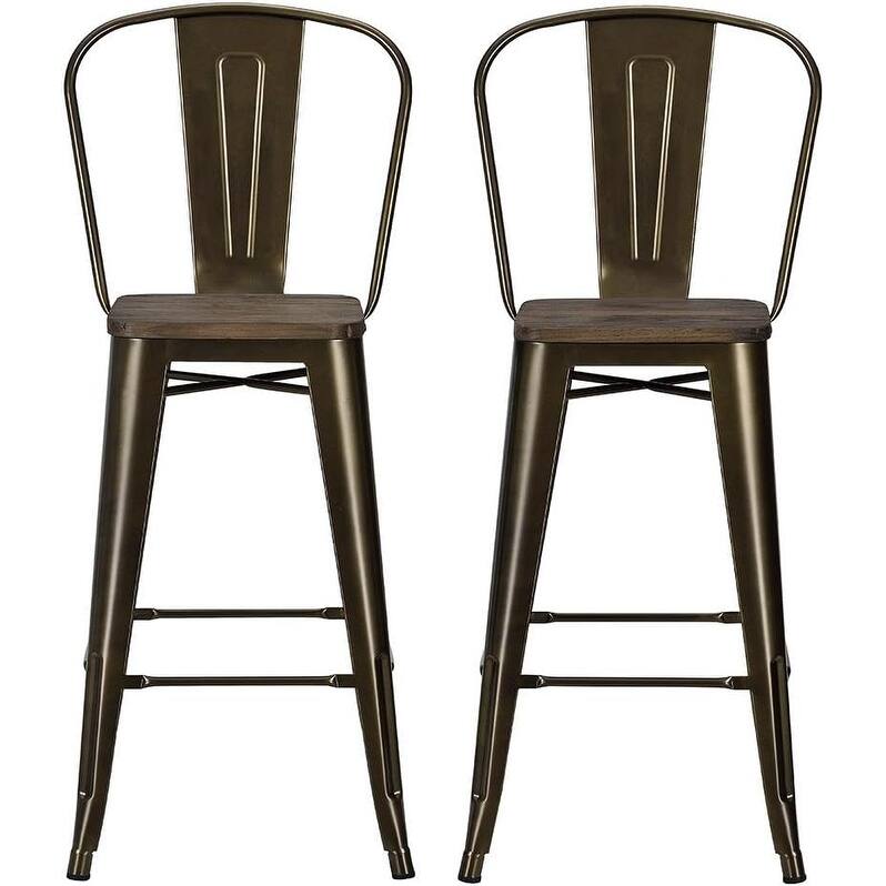 Luxor Metal Wood Seat, Antique Bronze Bar Stool Bed Bath & Beyond