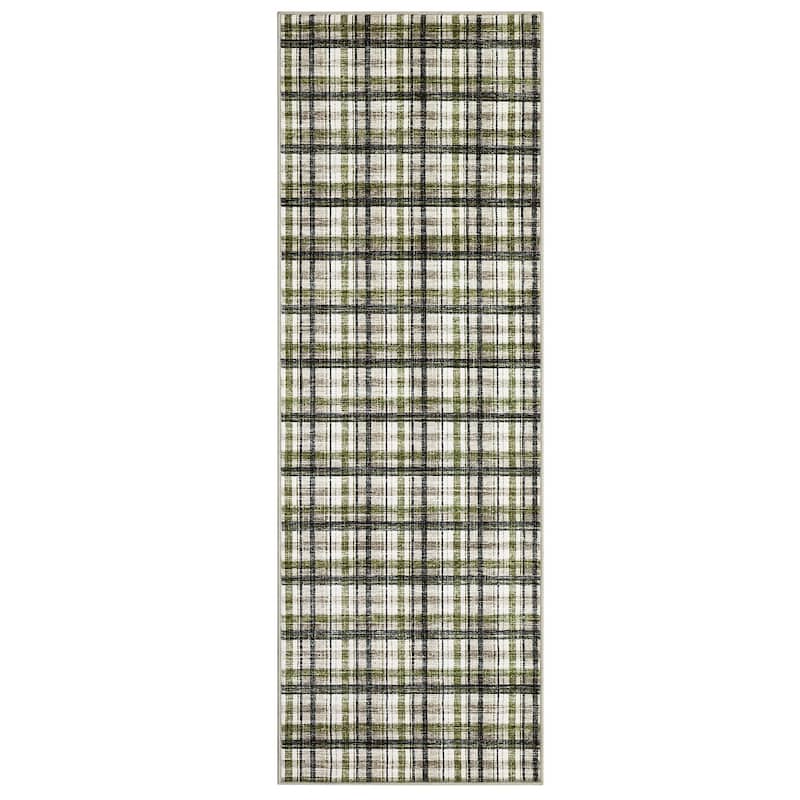 Garvee Timeless Check Washable Area Rug