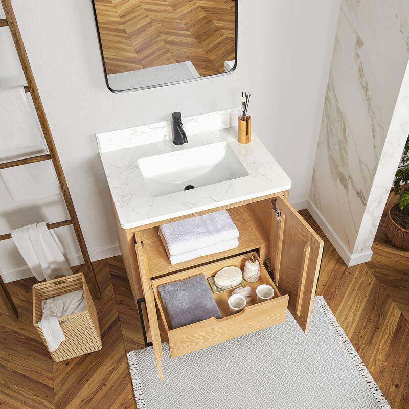 Miseno MV-NM-GARA30-GWT Gara 30" Free Standing Single Basin Vanity Set