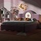 preview thumbnail 4 of 24, Twin/Full Size Upholstered Platform Bed with LED Headboard, Cute Kids Bed Frame Pink Floor Bed