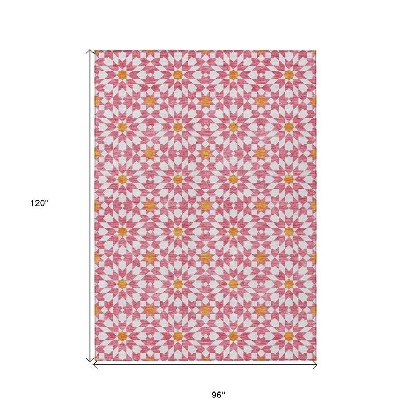HomeRoots Floral Medallion Transitional Rectangle Outdoor Rug