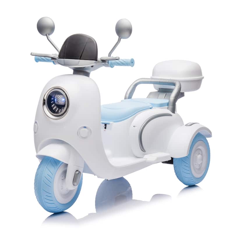 Kids Electric Car Ride-On Car Blue 2-Seater Ride-On Toy with Bluetooth Music