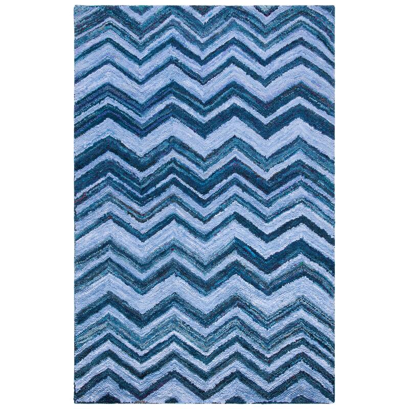 SAFAVIEH Handmade Nantucket Arijana Contemporary Cotton Rug - 8' x 10' - Blue/Multi