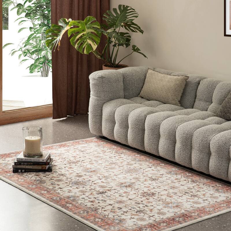 Glitzhome Vintage Persian Floral Medallion Area Rugs Collection