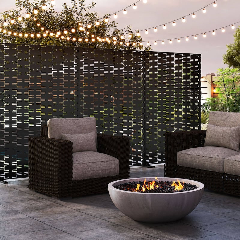 Costway 72”H x 48”W Metal Privacy Screen with Expansion Bolts & - See Details