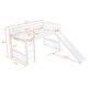 preview thumbnail 16 of 16, Modern Twin Size Solid Pine Wood Loft Bed with Full Length Guardrail, Built-in Ladder and Slide