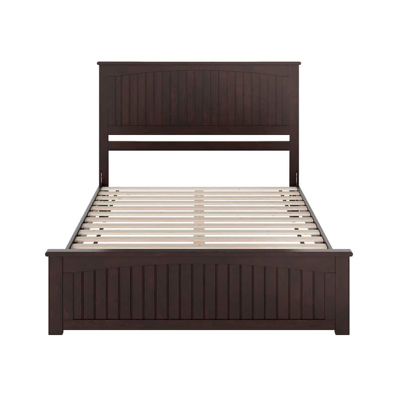 Naples Solid Wood Low Profile Platform Bed with Matching Footboard