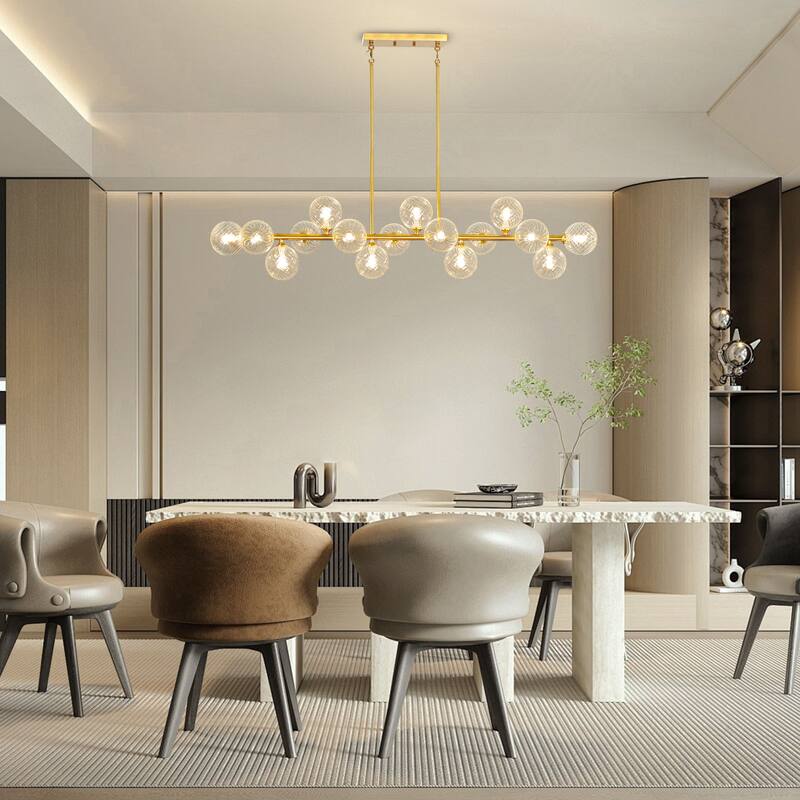 16-Light Sputnik Linear Chandeliers Globe Chandelier For Dining Room