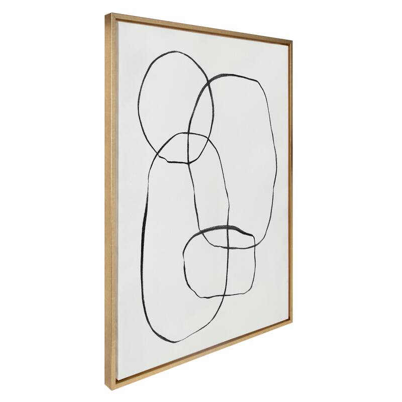 Kate and Laurel Sylvie 871 Modern Circles Framed Canvas by Teju Reval