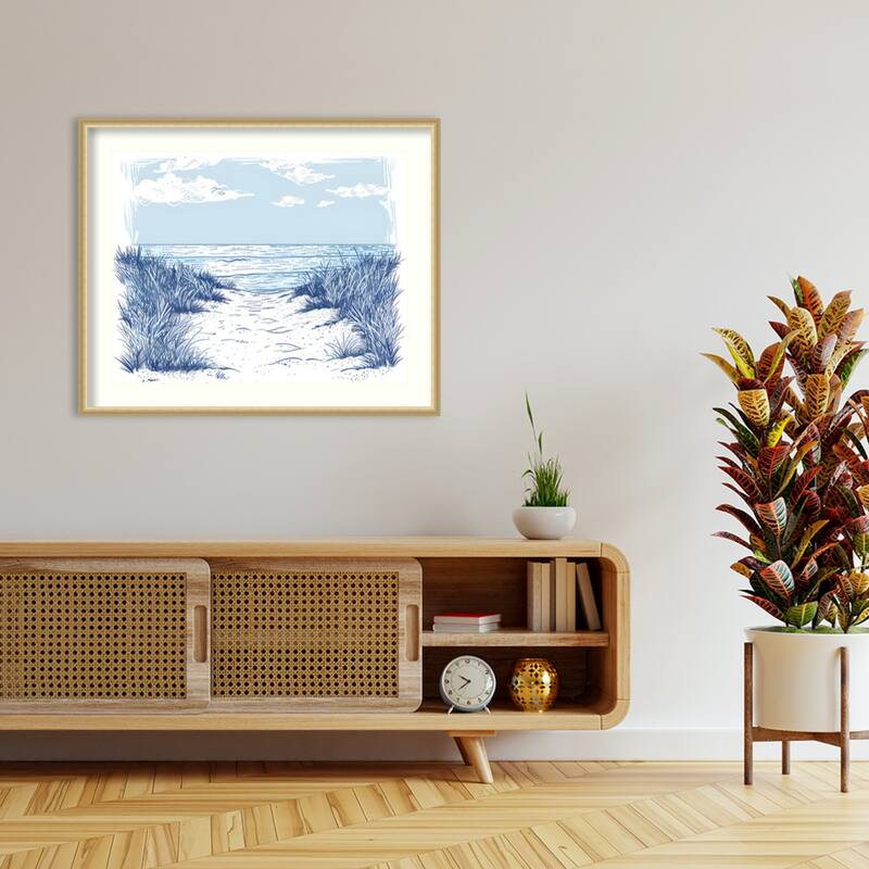 Beach Walk by Jolly and Dash Wood Framed Wall Art Print