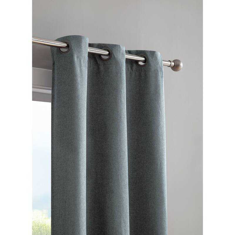 Bella Luna Henley Room Darkening 84-inch Grommet Curtain Panel Pair - 76 x 84