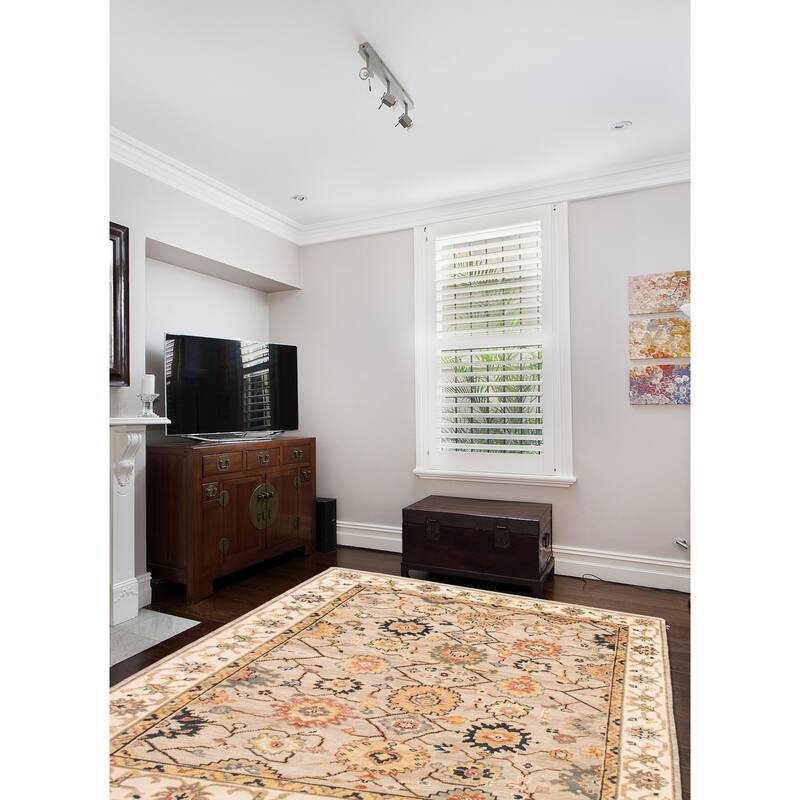 ECARPETGALLERY Hand-knotted Jules Serapi Light Grey Wool Rug - 7'10 x 9'10