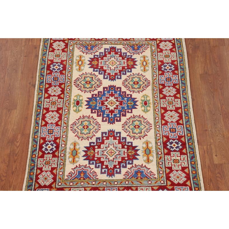 Kazak Oriental Accent Rug Handmade Bedroom / Foyer Wool Carpet - 2'9" x 3'11"