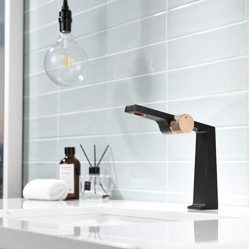 Rbrohant Single Handle Bathroom Faucets, Creative Water Outlet Design Single Hole Bathroom Sink Faucet