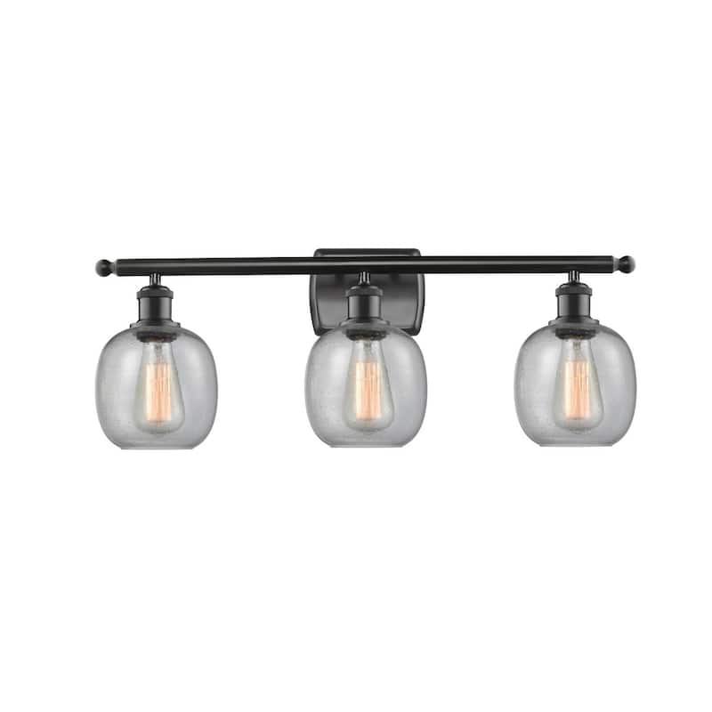 Innovations Lighting Belfast 3 Light 26" Wide Bathroom Vanity Light - Matte Black / Seedy