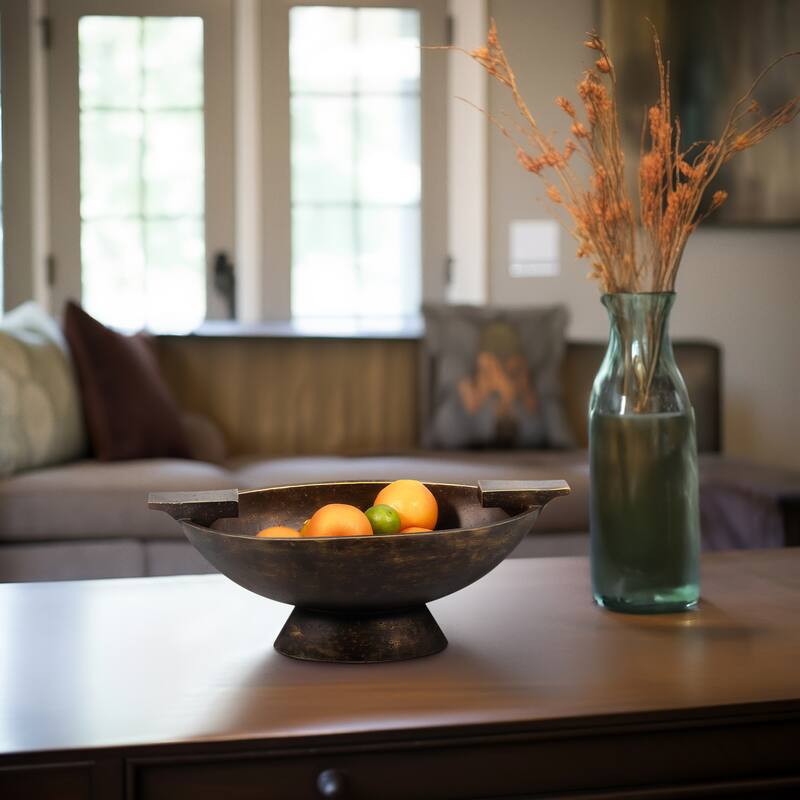 Sagebrook Home 20" Primia Decor Bowl, Bronze, 7"H - 20" x 9" x 7" - Bronze/copper - 20" x 9" x 7"