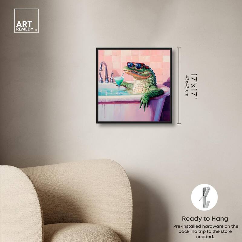 Cocktail Croc II Canvas by Art Remedy