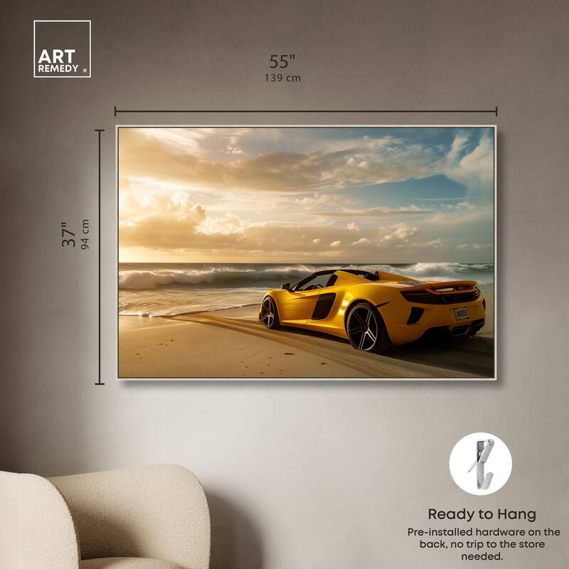 Beach Sports Car Canvas by Art Remedy