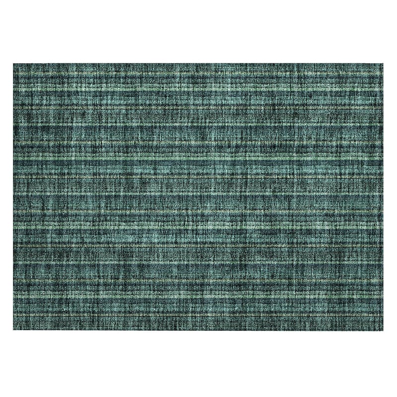 Machine Washable Indoor/ Outdoor Stripe Chantille Rug
