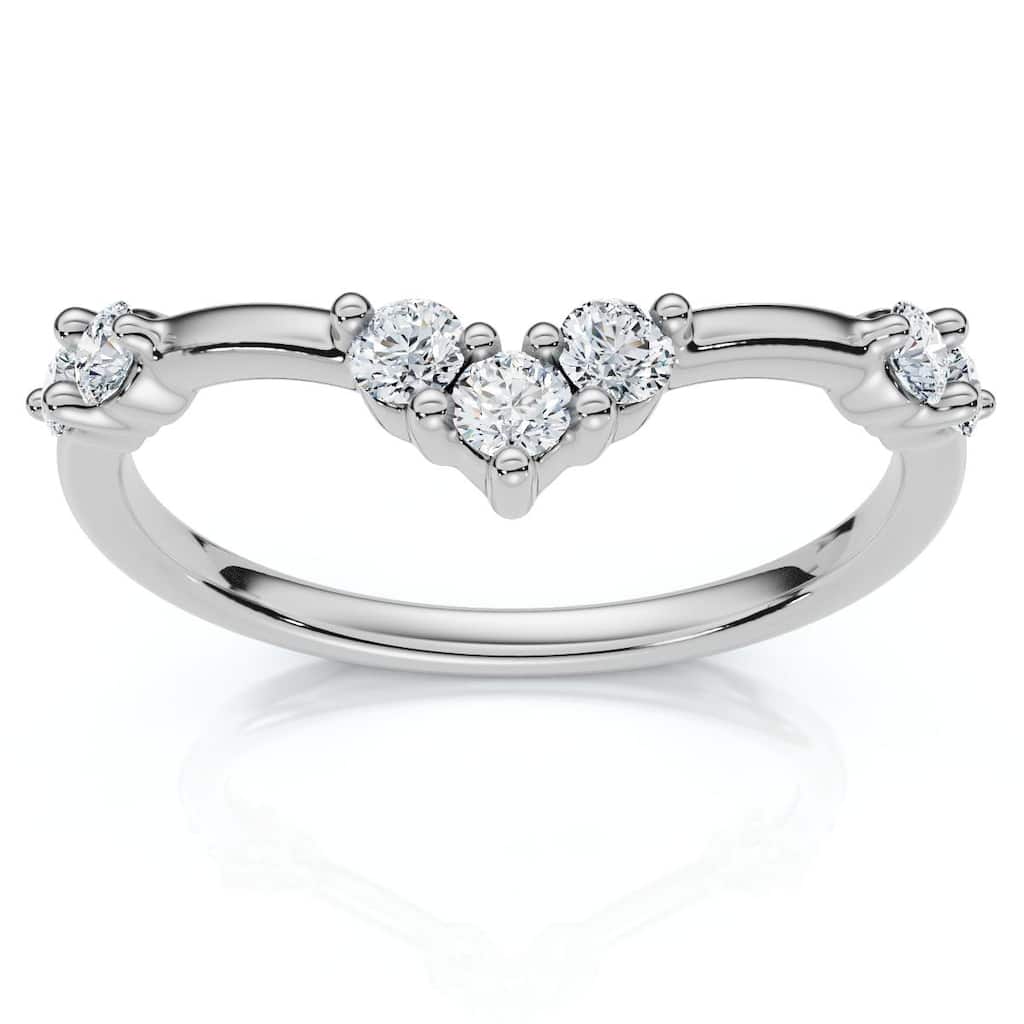 Bliss Diamond 1/4Ct Diamond Diamond Guard Wedding Stack Ring Gold or Platinum Lab Grown