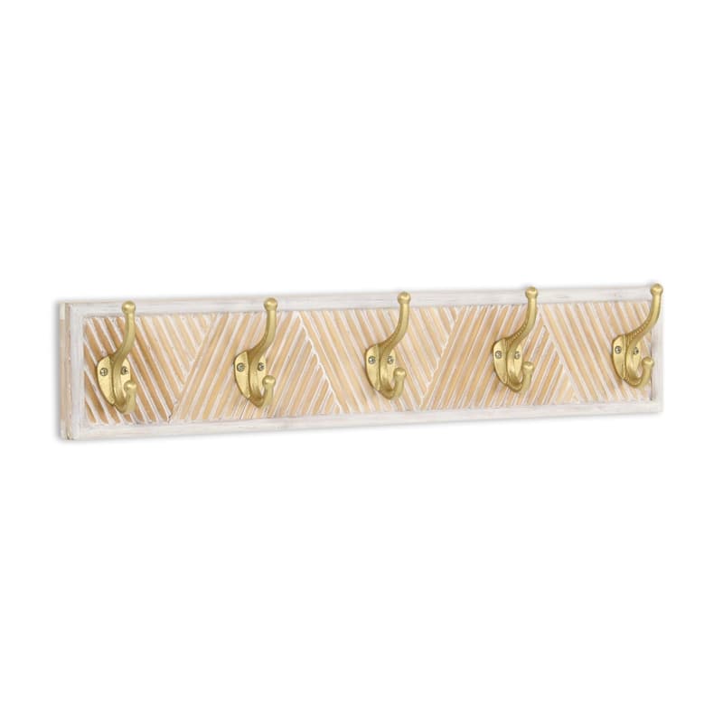 Rectangular Five Hook Coat Hanger Brown and Gold - 23.5"
