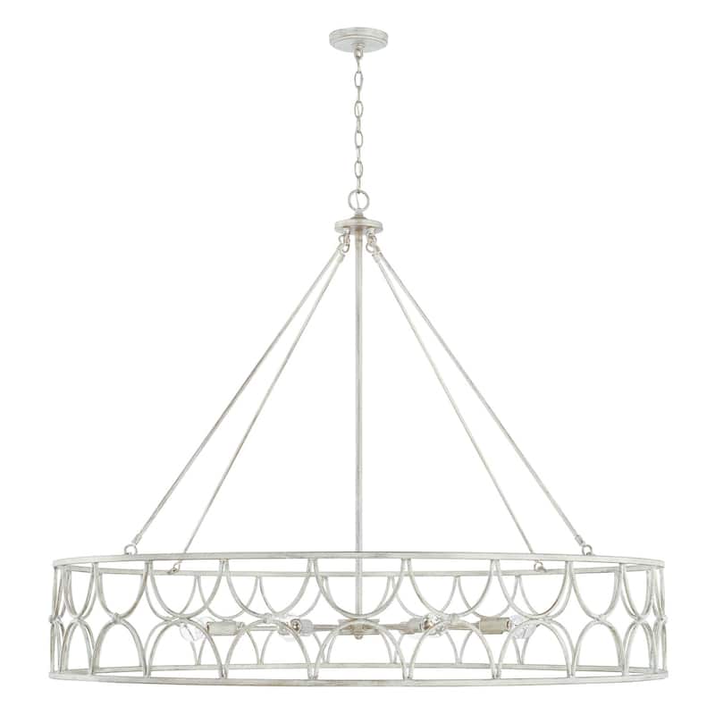 Ricci 48" 8-light Winter White Wagon-Wheel Chandelier
