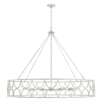 Ricci 48" 8-light Winter White Wagon-Wheel Chandelier