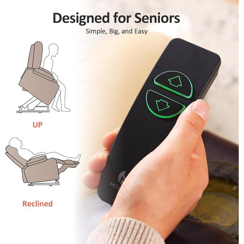 MCombo Wide Power Lift Recliner Chair with Extended Footrest for Big Elderly People, Faux Leather R7289