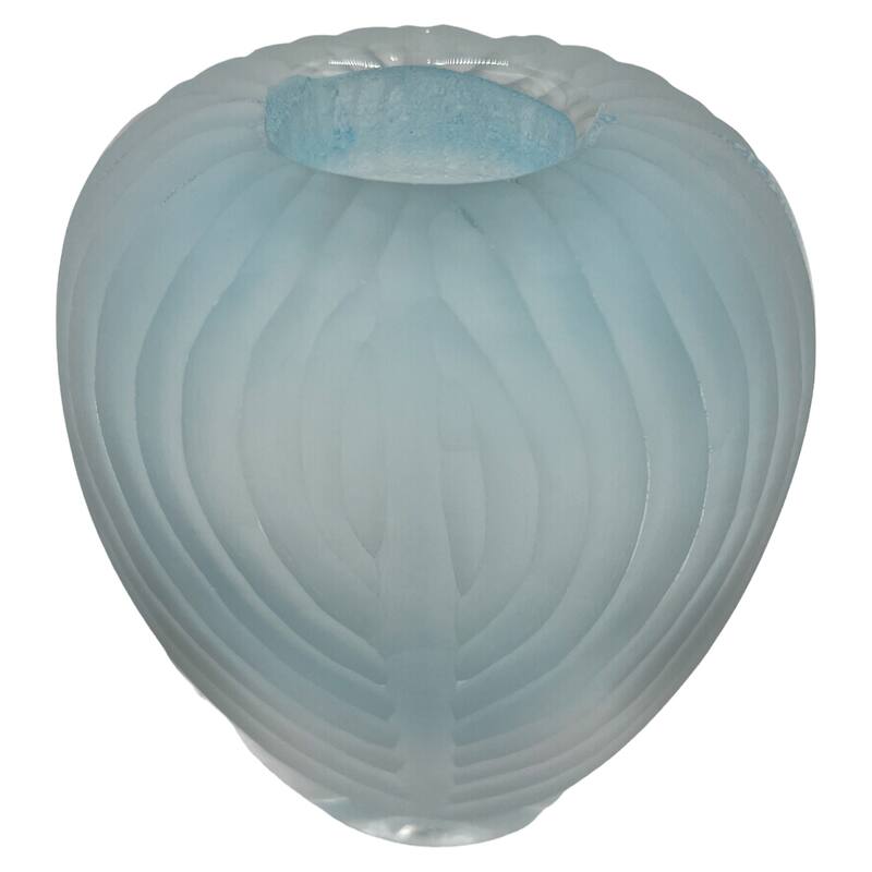 7" High Premium Contemporary Glass Vase in Light Blue