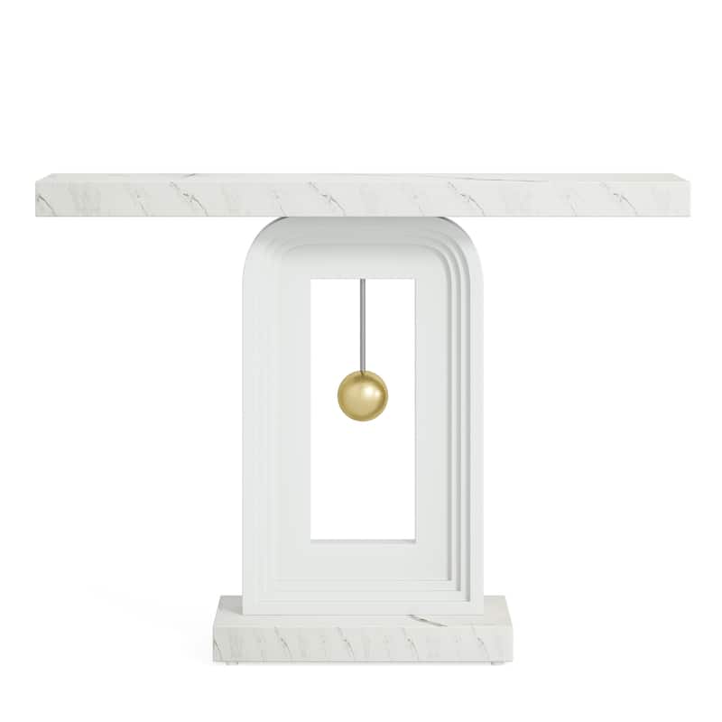 40" Modern Contemporary Console Table with Geometric Base