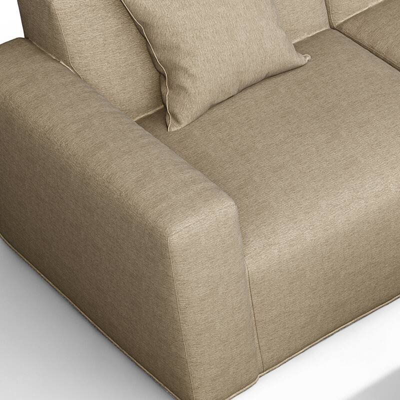 No Assembly Outdoor Patio Modular Sofa with Ottoman, Coffee Table