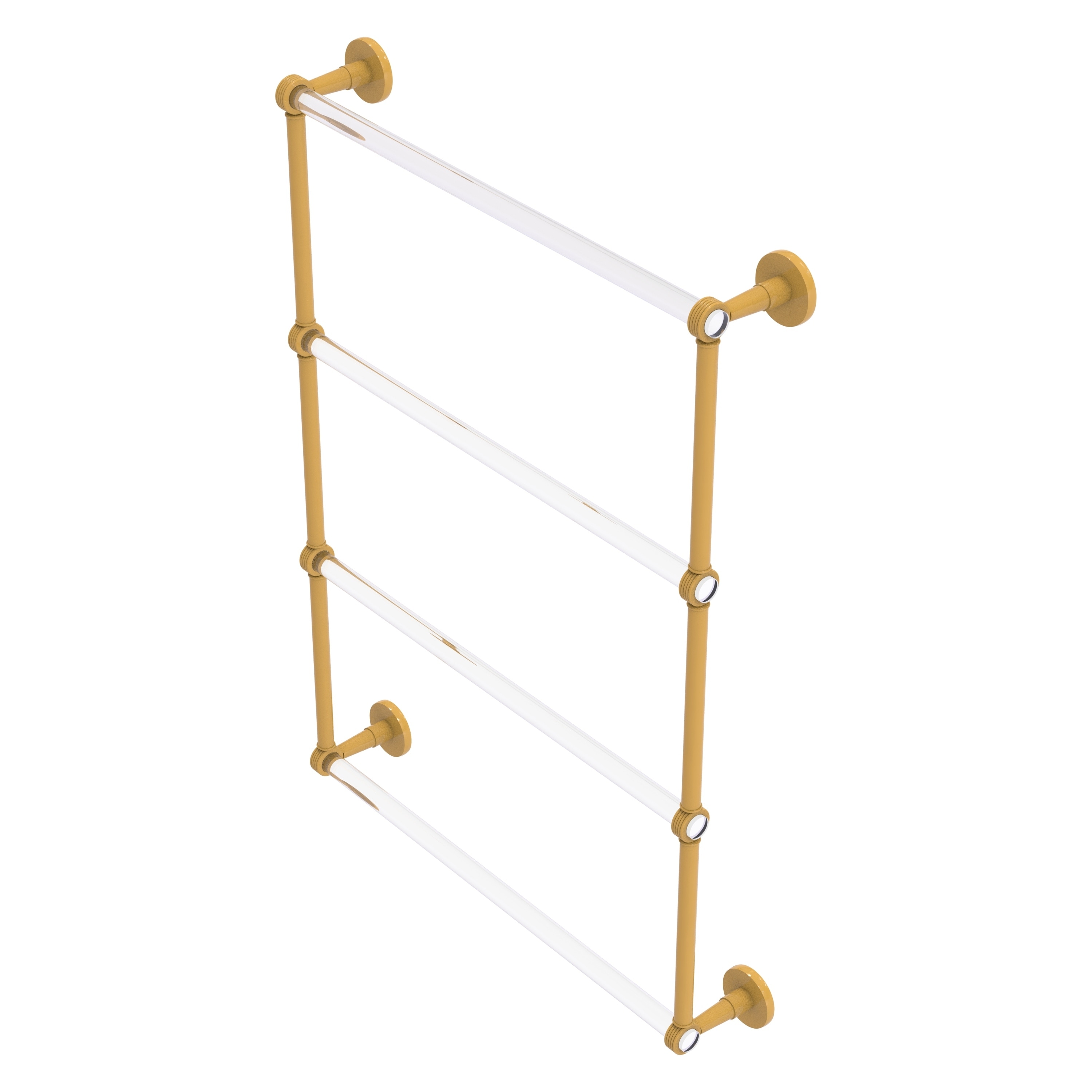Allied Brass Clearview Collection 4 Tier 24 Inch Ladder Towel Bar with Grooved Accents