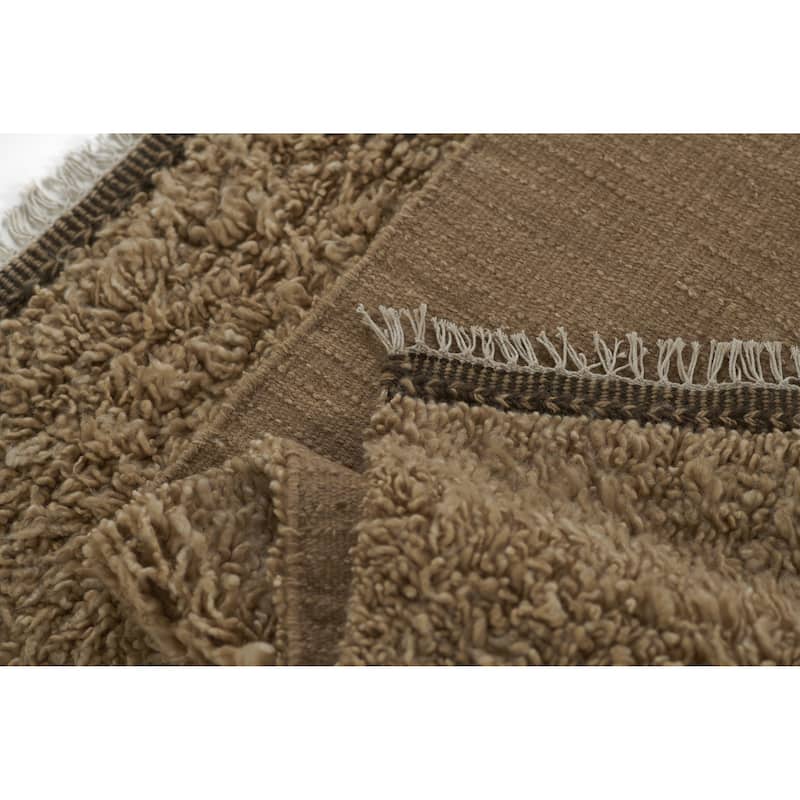 Momeni Neo Morrocan Hand Woven Wool Solid Color Shag Rug