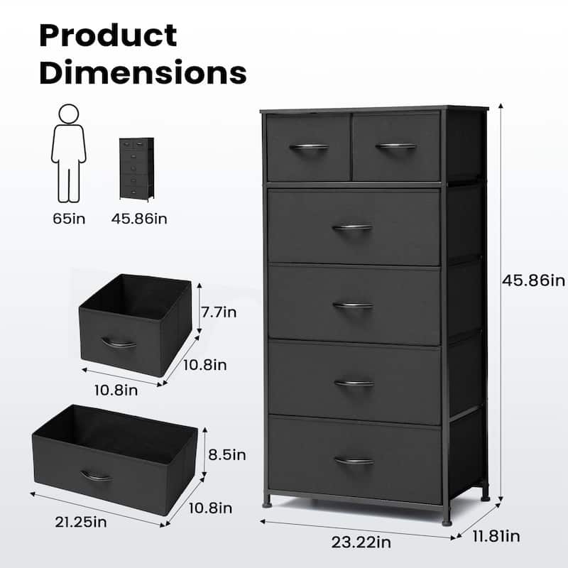 Pellebant 6 Drawers Vertical Dresser Storage Tower
