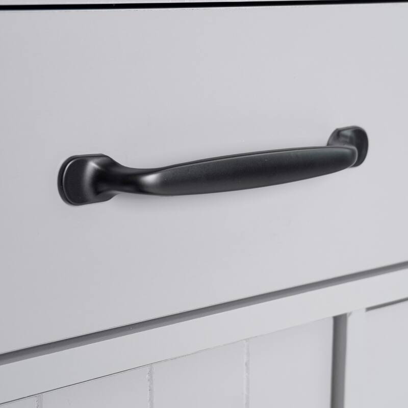 51.06'' Particle Board Kitchen Island with Drop Leaf, RollingWheels, Spice Rack, Towel Rack and Drawers