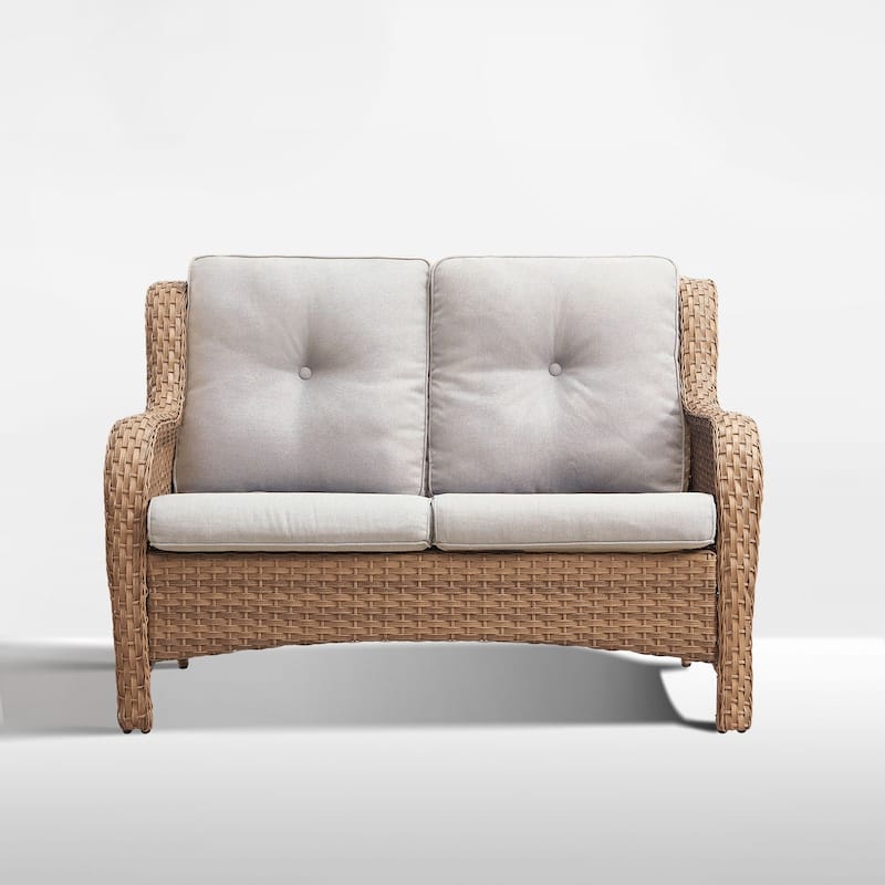 Gymojoy Stylish Patio Loveseat 2 Seat Sofa with Water-Resistant Olefin Cushions