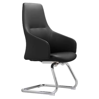 LeisureMod Celeste Leather Conference Office Chair with and Armrest