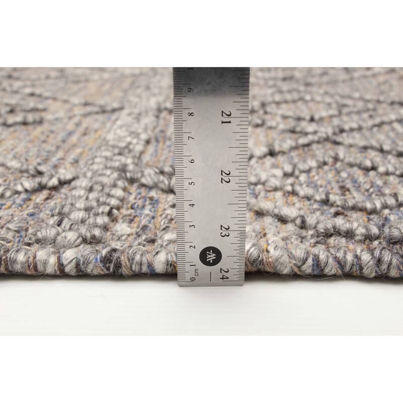 ECARPETGALLERY Braid weave Sienna Grey Wool Rug - 5'3 x 7'7