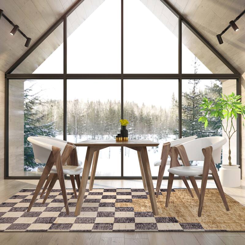 ECARPETGALLERY Hand-knotted Pak Finest Marrakesh Cream, Dark Grey Wool Rug - 6'7 x 10'1