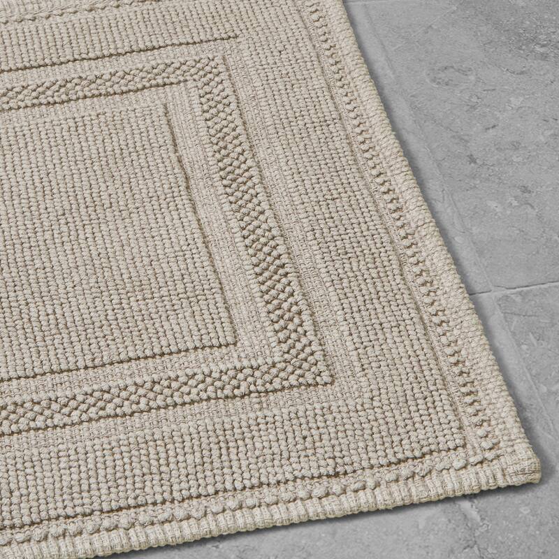 Jean Pierre Cotton Stonewash Racetrack 2-Piece Bath Rug Set