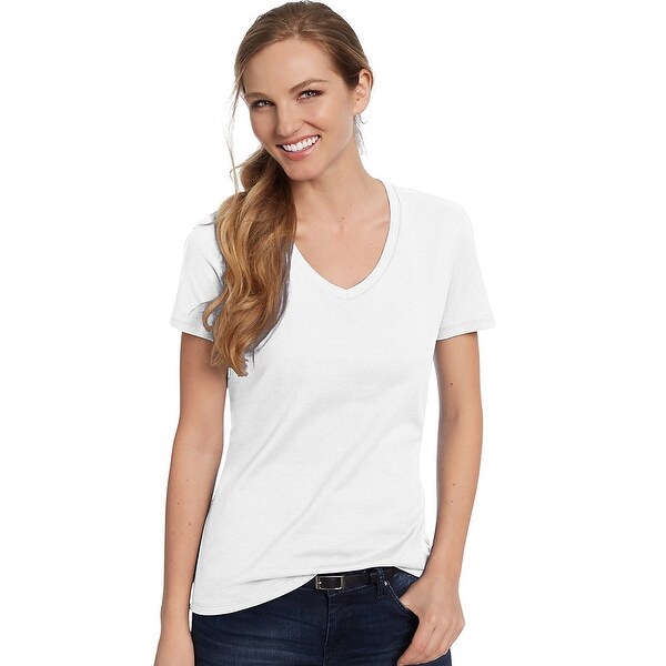 hanes women's t shirts v neck